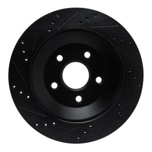 Ford Freestar Brake Rotor (1) - Rear Right - R1 Concepts - Drilled & Slotted - Black - `04-`07